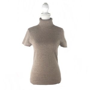 Magaschoni Cashmere Turtle Short Sleeve Sweater